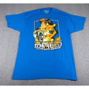 Funimation Cowboy Bebop Mens XL Blue Ein Edward Anime Manga Sunrise Graphic Tee